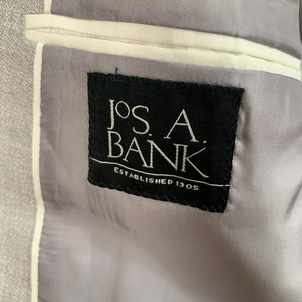 Jos. A. Bank Size 40 L Men's Linen Wool Sport Cost Blazer Jacket Gray Business
